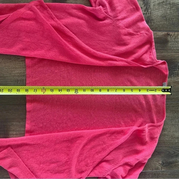 J.Jill Waterfall Pink Linen Blend Cardigan Lightweight Size Medium - Picture 4 of 8
